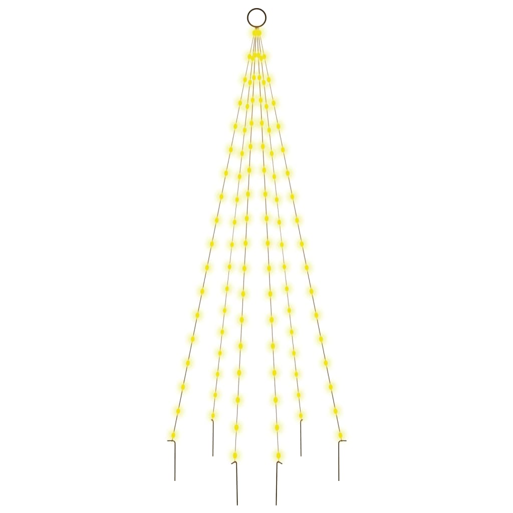 juletræ til flagstang 108 LED'er 180 cm varmt hvidt lys