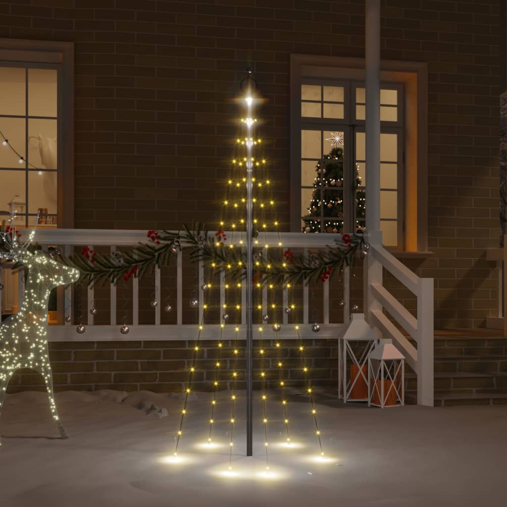 juletræ til flagstang 108 LED'er 180 cm varmt hvidt lys