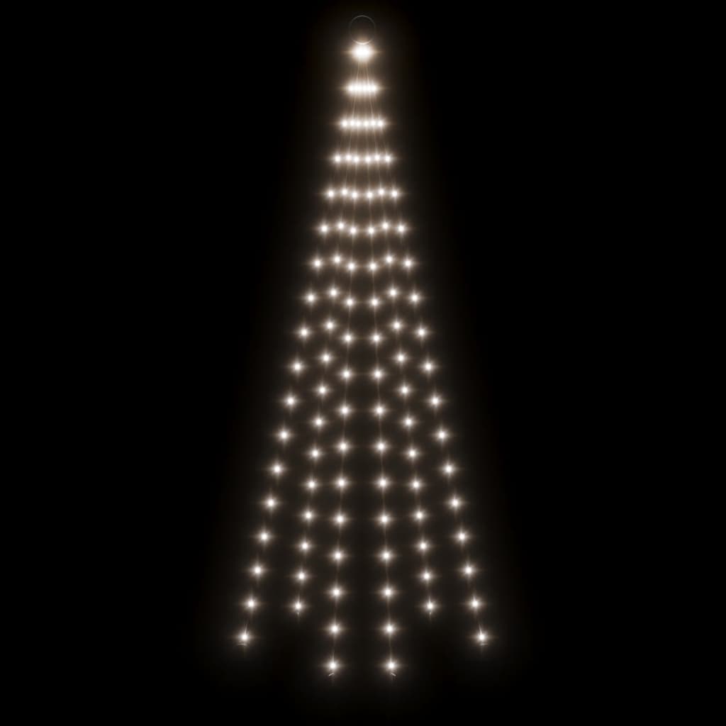 juletræ til flagstang 108 LED'er 180 cm koldt hvidt lys