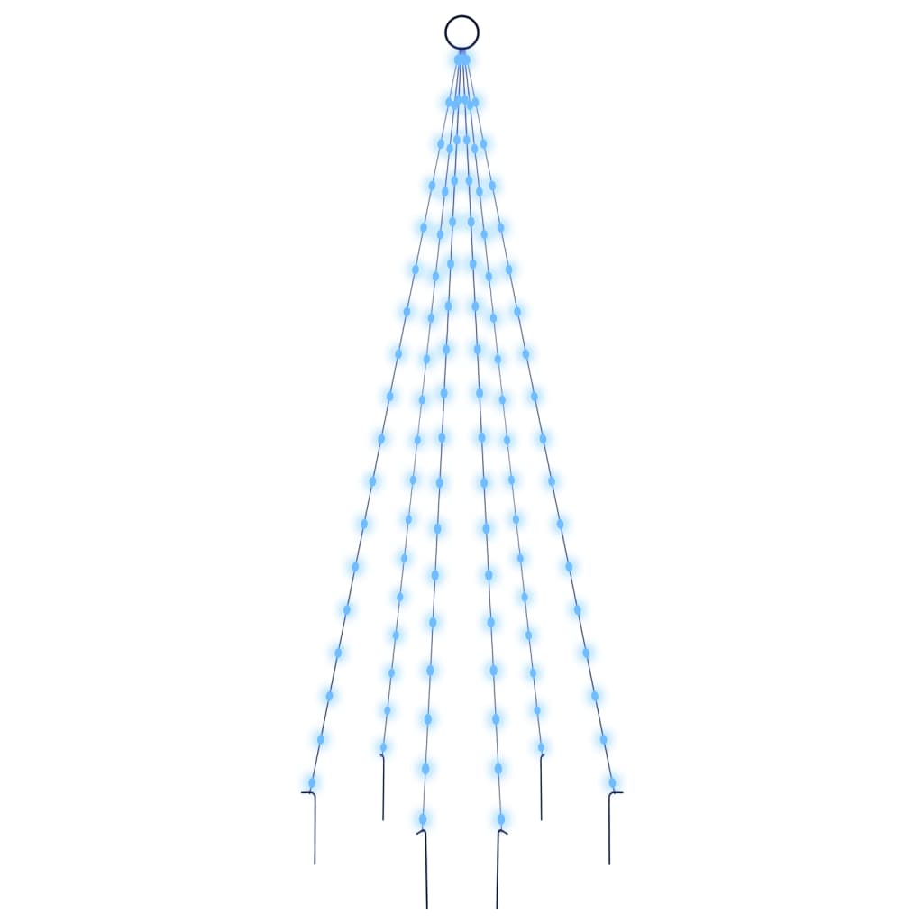 juletræ til flagstang 108 LED'er 180 cm blåt lys