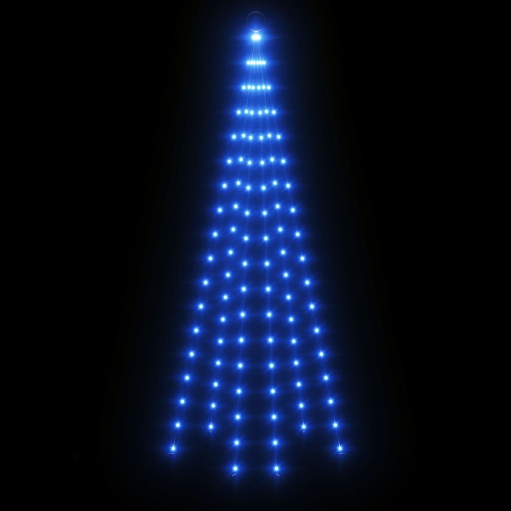 juletræ til flagstang 108 LED'er 180 cm blåt lys