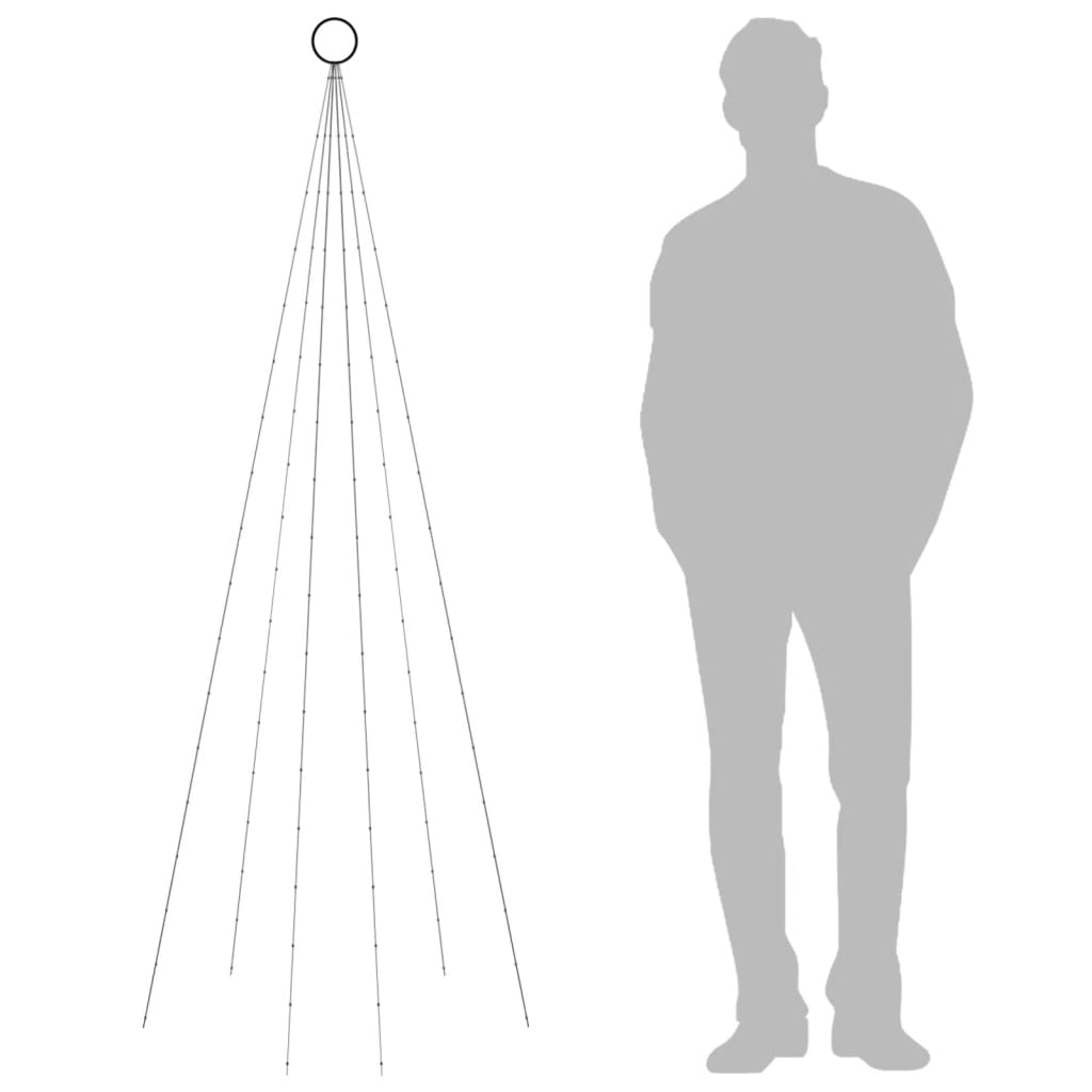 juletræ til flagstang 108 LED'er 180 cm blåt lys