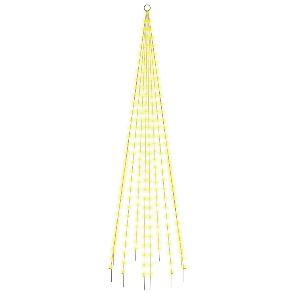 juletræ til flagstang 310 LED'er 300 cm varmt hvidt lys