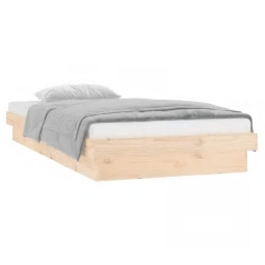 sengeramme med LED-lys 100x200 cm massivt træ