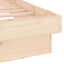 sengeramme med LED-lys 150x200 cm kingsize massivt træ