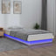 sengeramme med LED-lys 75x190 cm Small Single massivt træ hvid