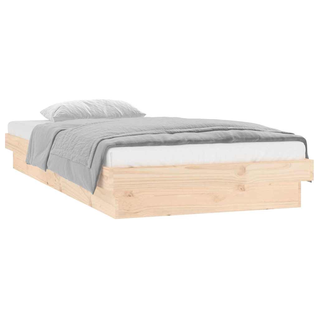 sengeramme med LED 90x190 cm Single massivt træ