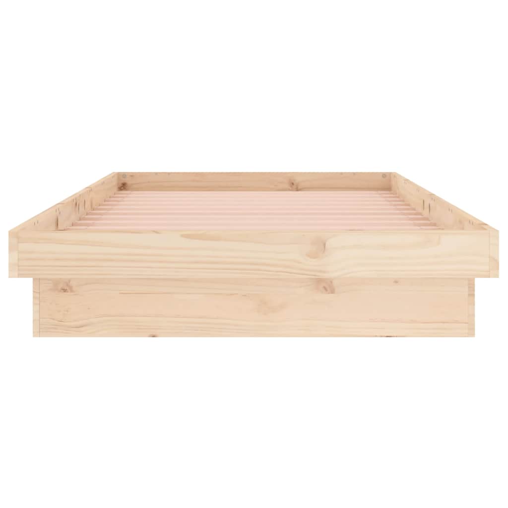 sengeramme med LED 90x190 cm Single massivt træ