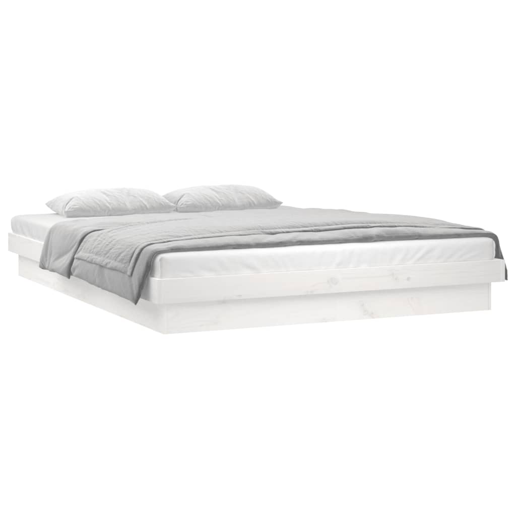 sengeramme med LED-lys 120x190 cm Small Double massivt træ hvid