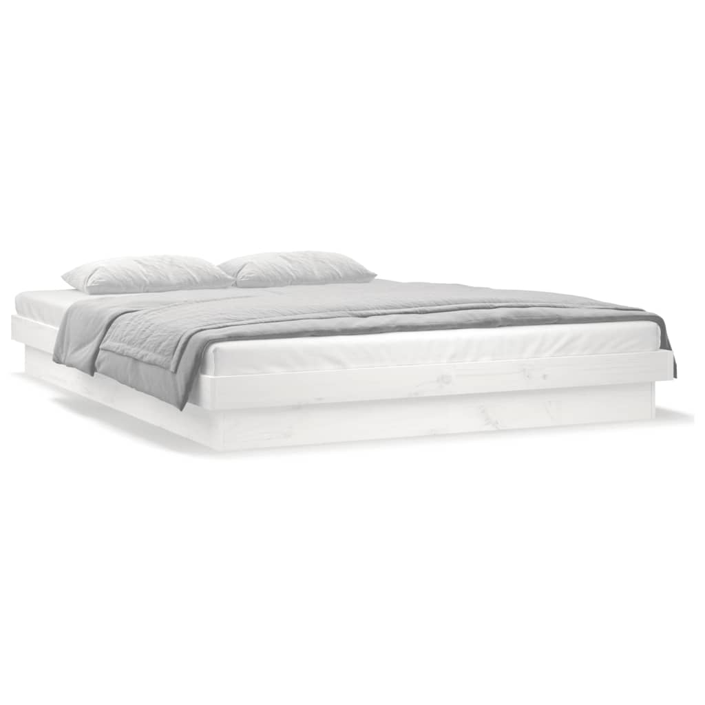 sengeramme med LED-lys 120x190 cm Small Double massivt træ hvid