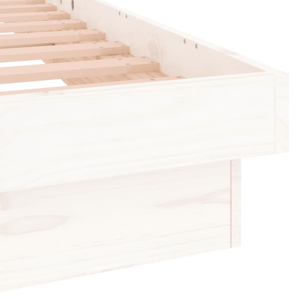 sengeramme med LED-lys 120x190 cm Small Double massivt træ hvid