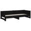 daybed med udtræk 2x(90x200) cm massivt fyrretræ sort