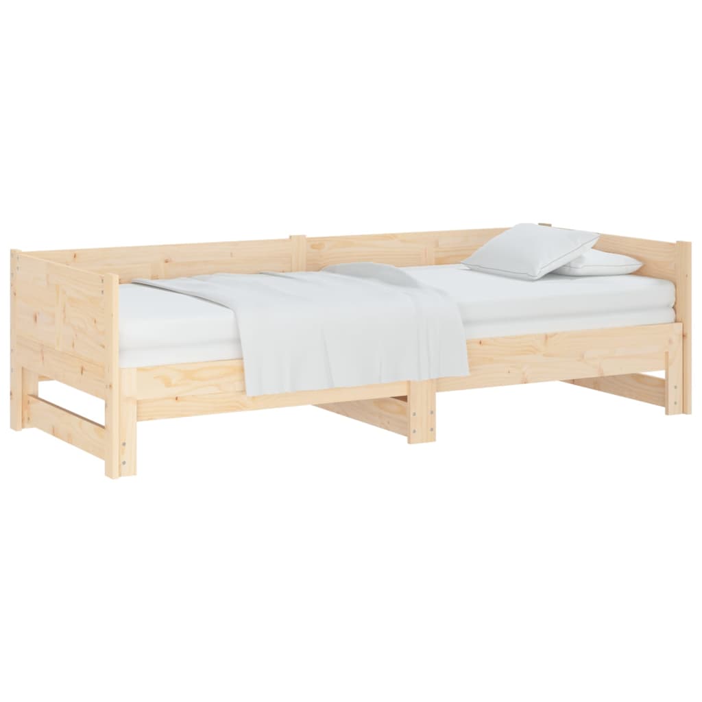 daybed med udtræk 2x(90x190) cm massivt fyrretræ
