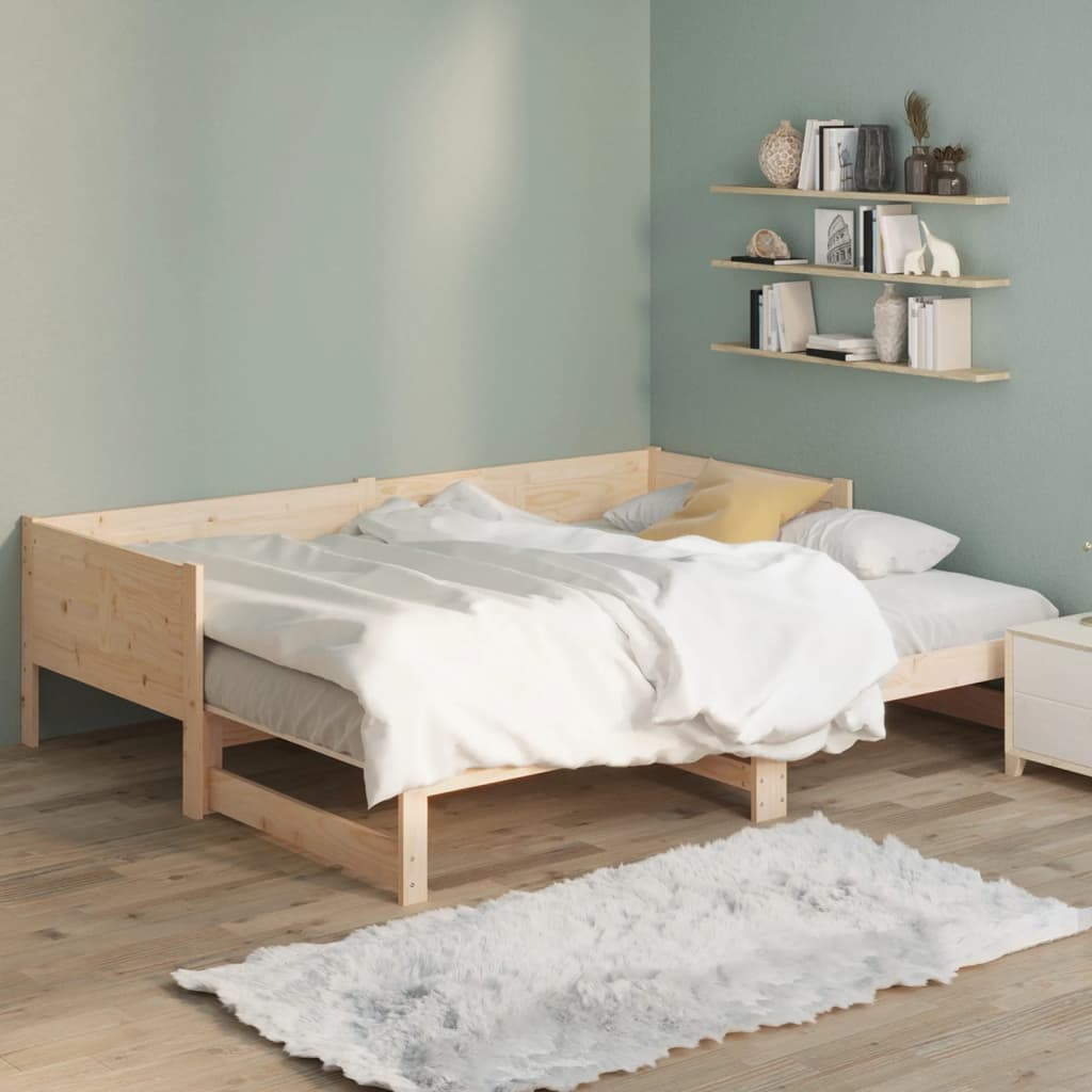 daybed med udtræk 2x(90x190) cm massivt fyrretræ