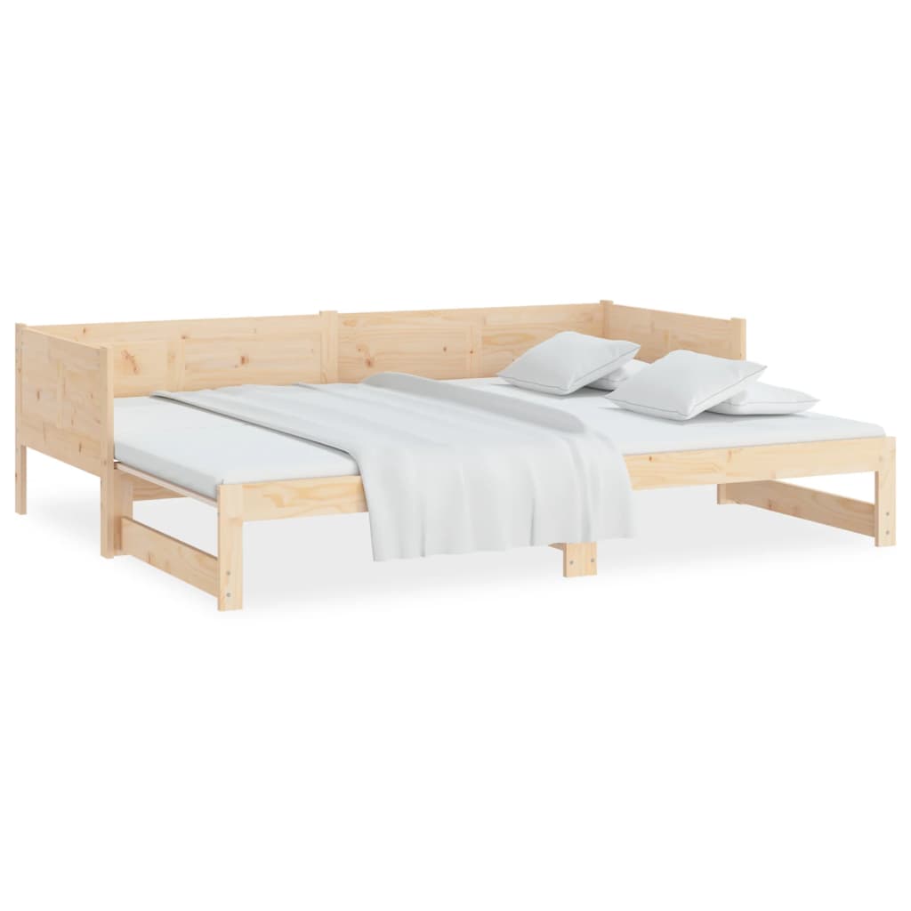 daybed med udtræk 2x(90x190) cm massivt fyrretræ
