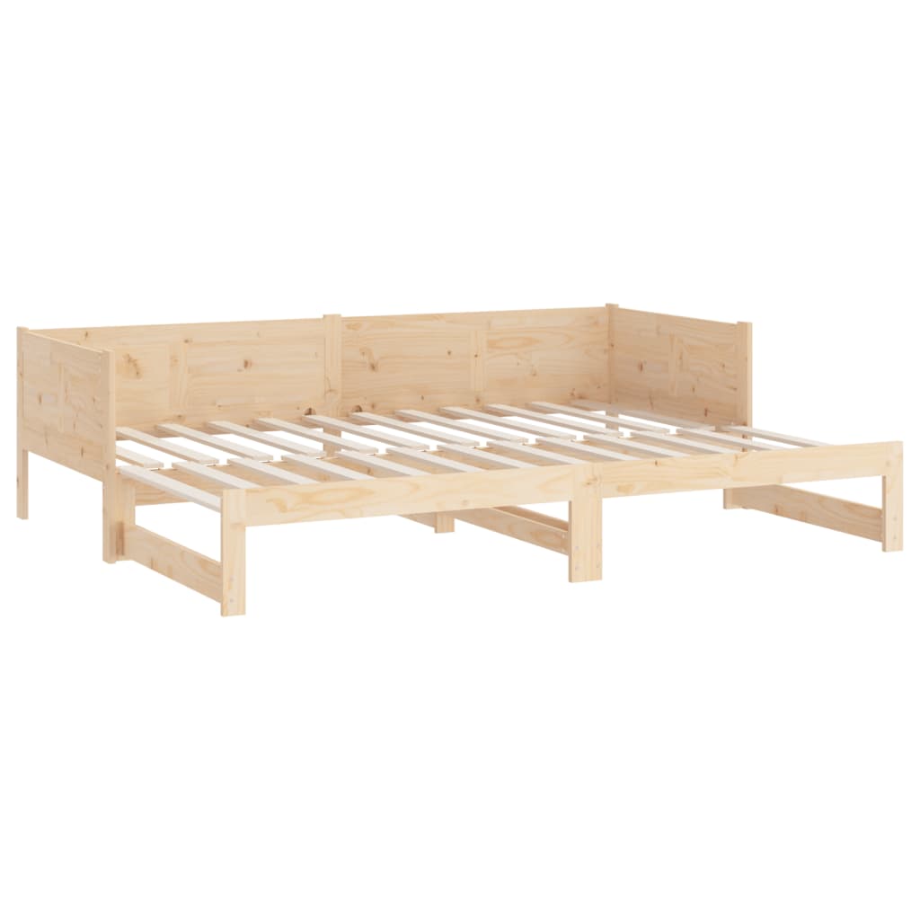 daybed med udtræk 2x(90x190) cm massivt fyrretræ
