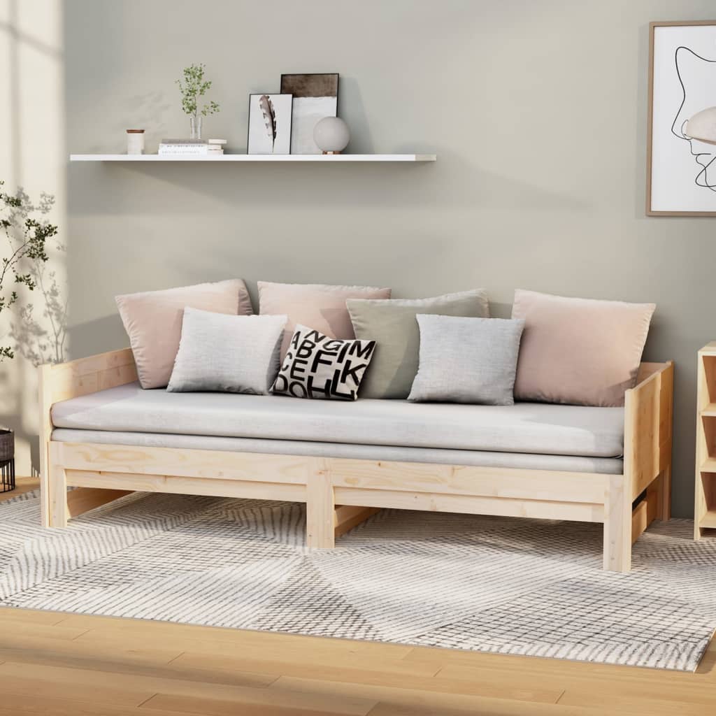 daybed med udtræk 2x(90x190) cm massivt fyrretræ