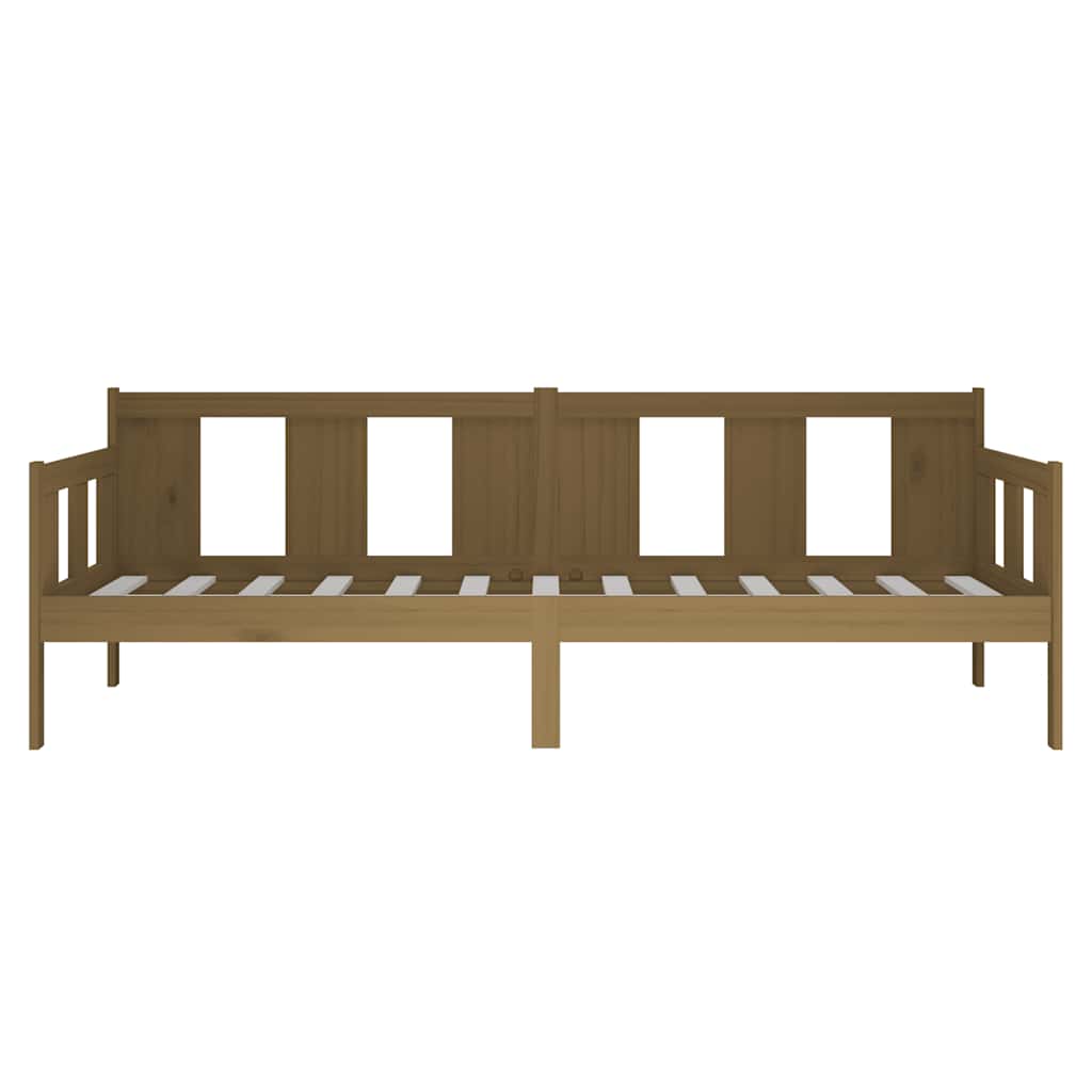 daybed 90x190 cm massivt fyrretræ gyldenbrun