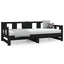 daybed med udtræk 80x200 cm massivt fyrretræ sort