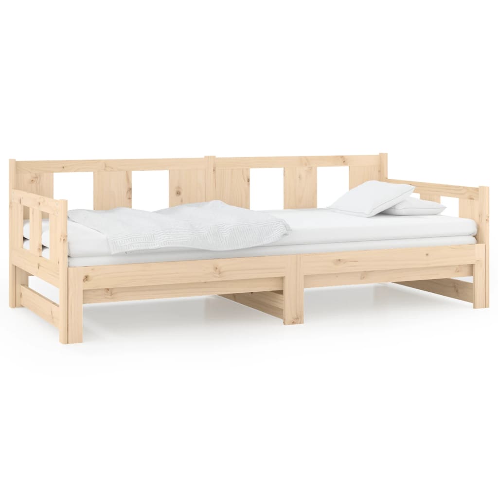 daybed med udtræk 2x(90x190) cm massivt fyrretræ