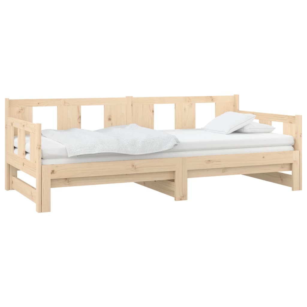 daybed med udtræk 2x(90x190) cm massivt fyrretræ