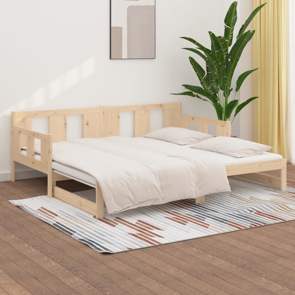 daybed med udtræk 2x(90x190) cm massivt fyrretræ