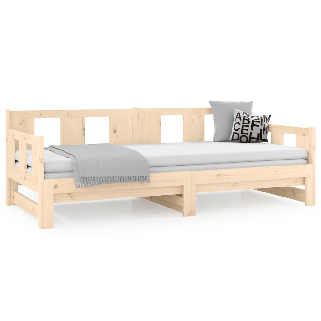 daybed med udtræk 2x(90x190) cm massivt fyrretræ