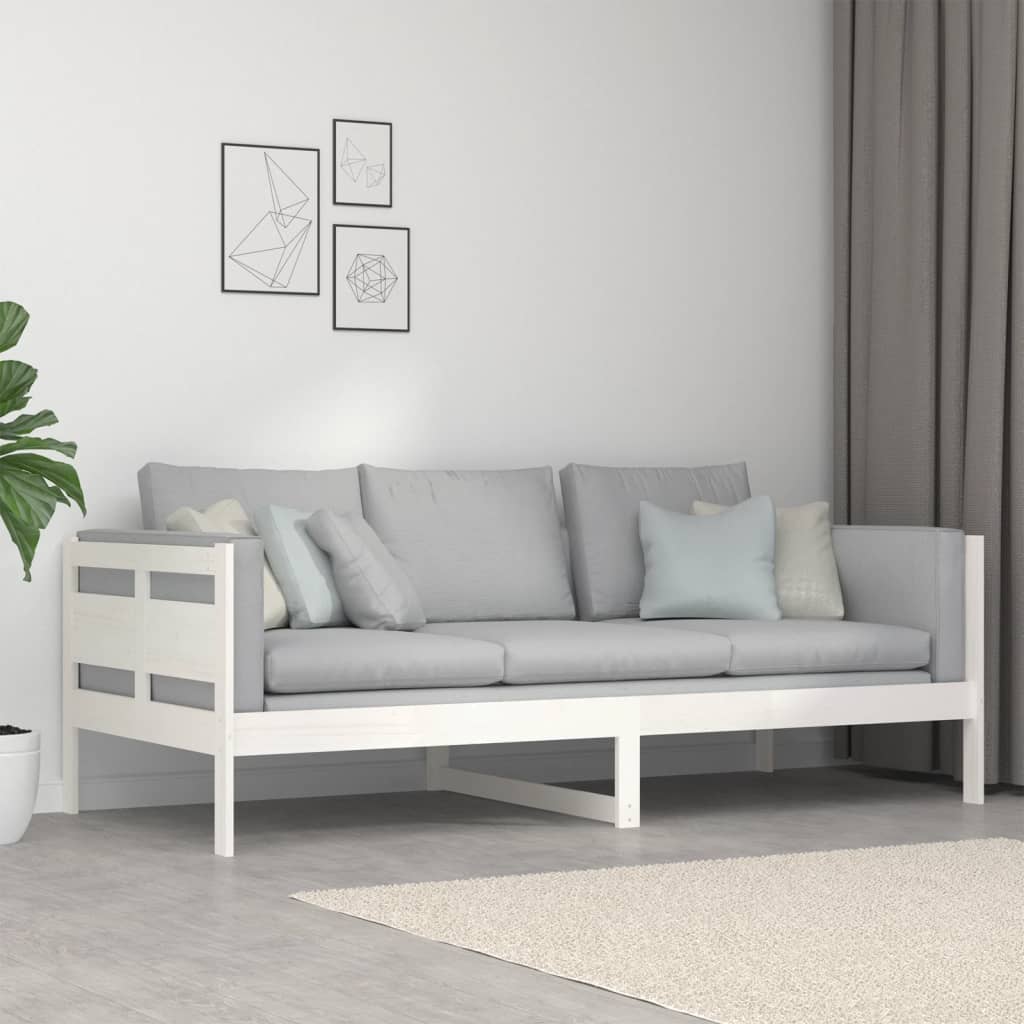 daybed 90x200 cm massivt fyrretræ hvid