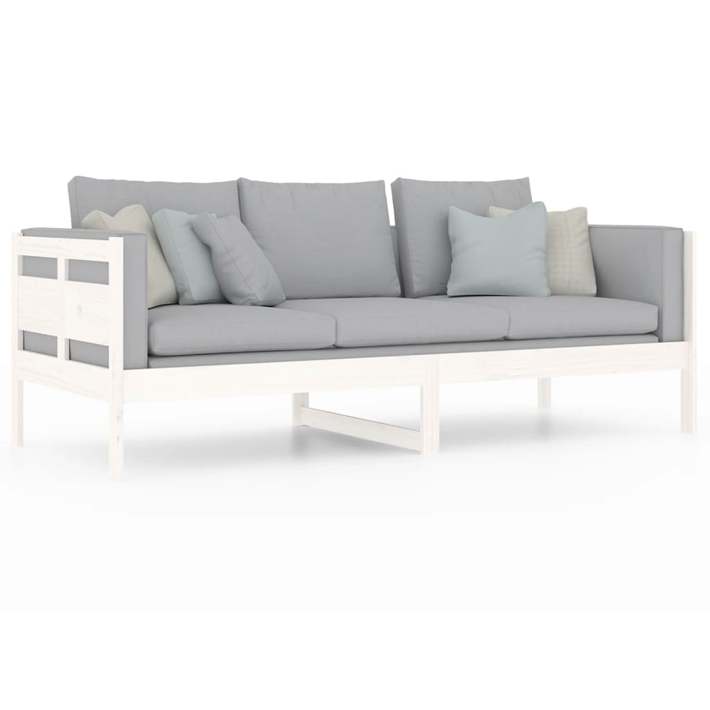 daybed 80x200 cm massivt fyrretræ hvid