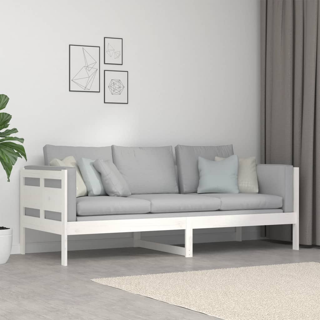 daybed 80x200 cm massivt fyrretræ hvid