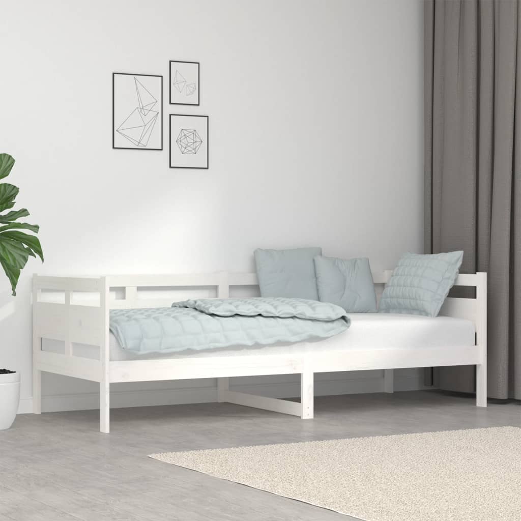 daybed 80x200 cm massivt fyrretræ hvid