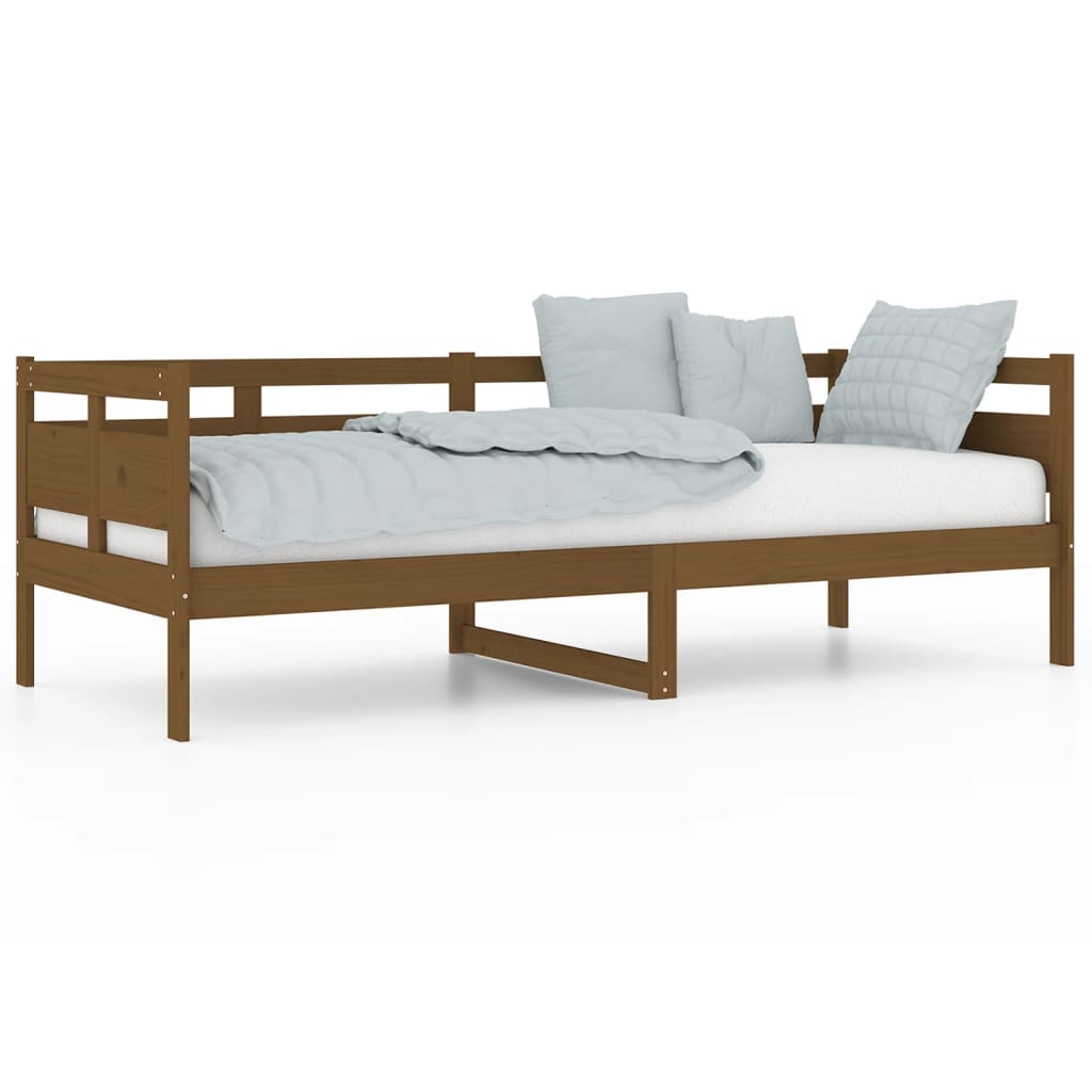 daybed 80x200 cm massivt fyrretræ gyldenbrun