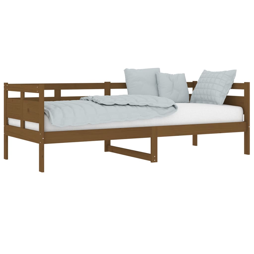 daybed 80x200 cm massivt fyrretræ gyldenbrun
