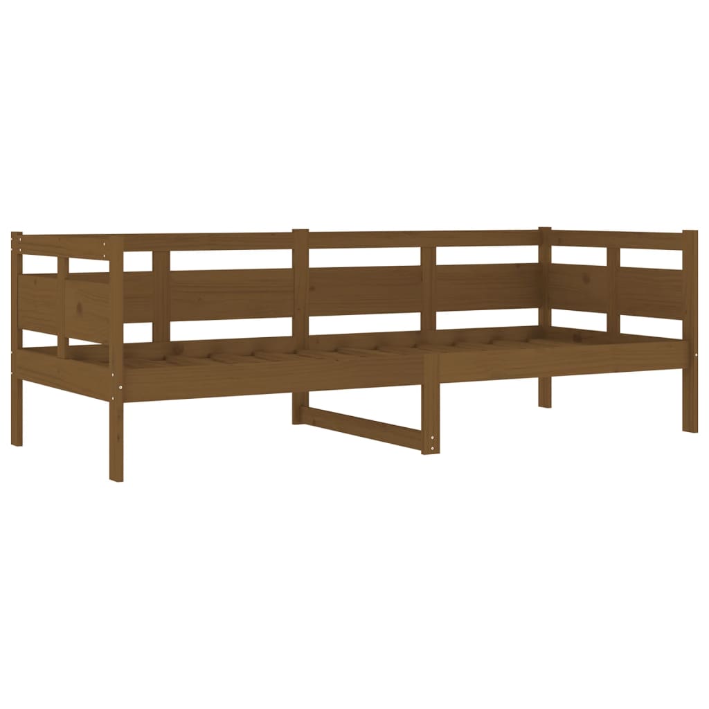 daybed 80x200 cm massivt fyrretræ gyldenbrun