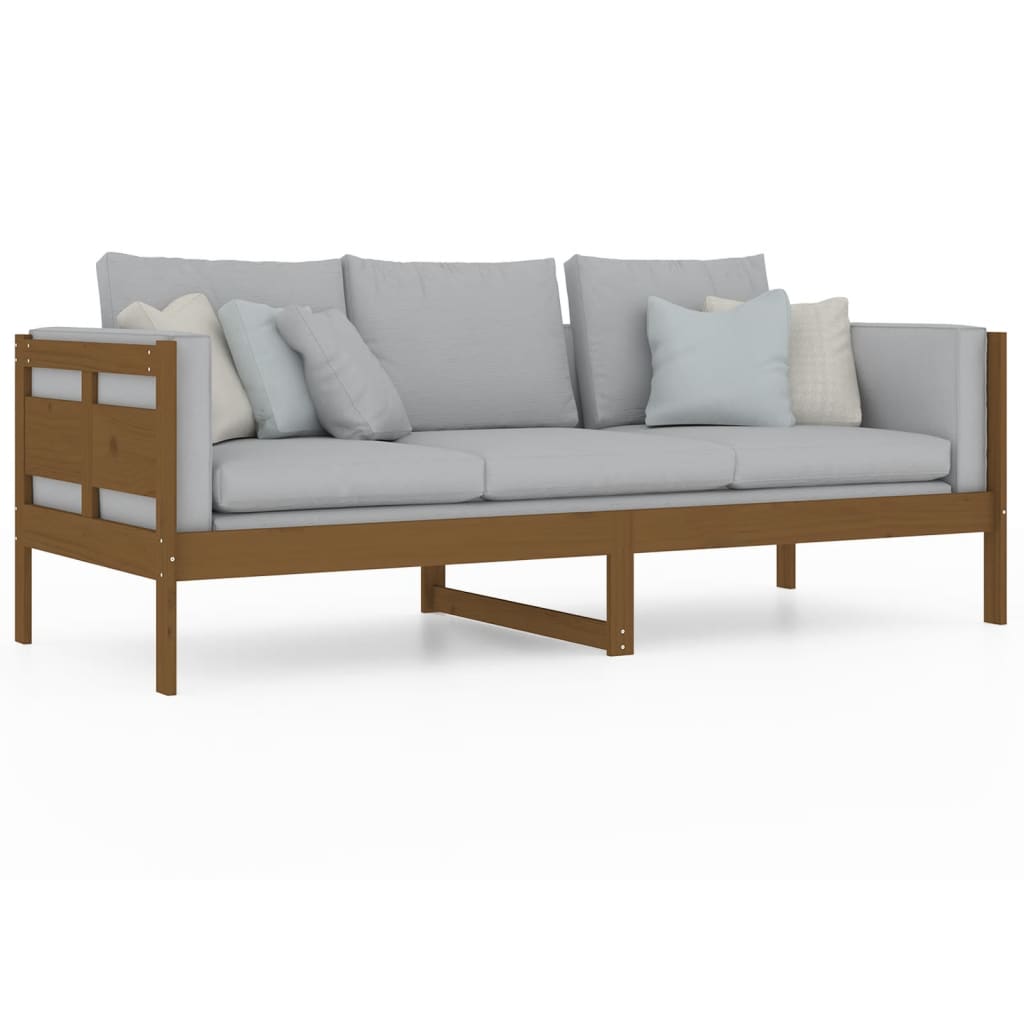 daybed 80x200 cm massivt fyrretræ gyldenbrun