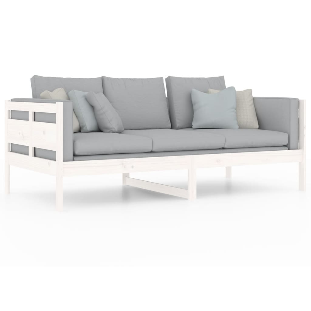 daybed massivt fyrretræ hvid 90x190 cm