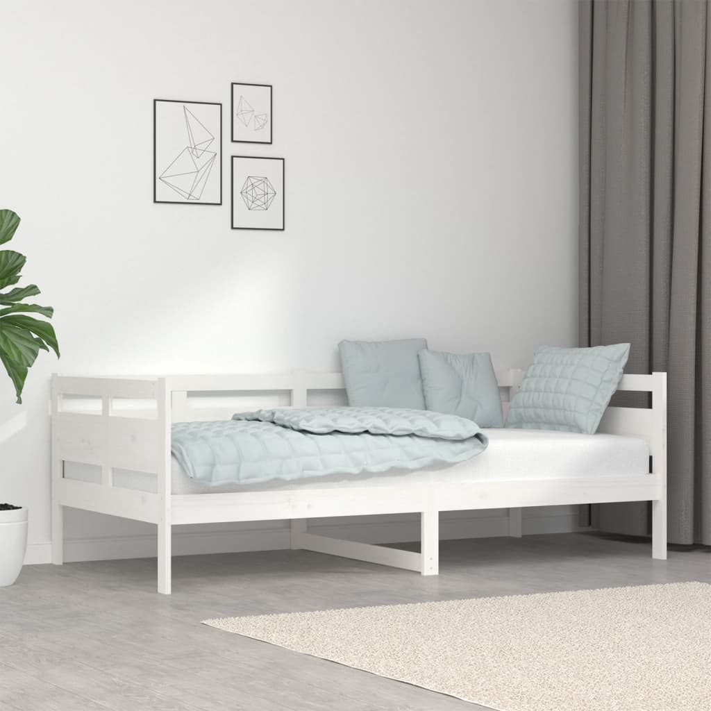 daybed massivt fyrretræ hvid 90x190 cm
