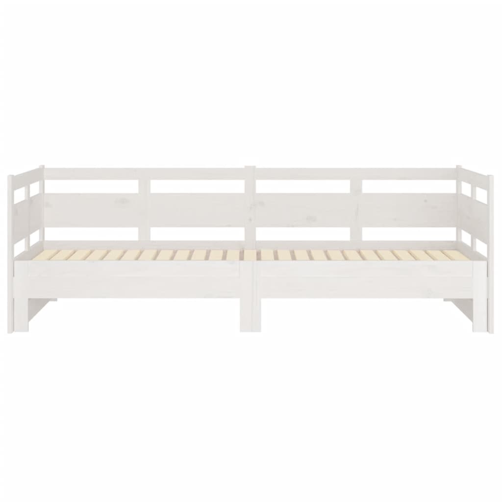 daybed med udtræk 2x(90x200) cm massivt fyrretræ hvid