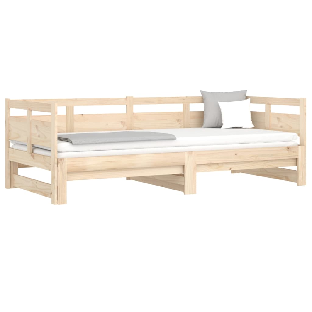 daybed med udtræk 2x(80x200) cm massivt fyrretræ