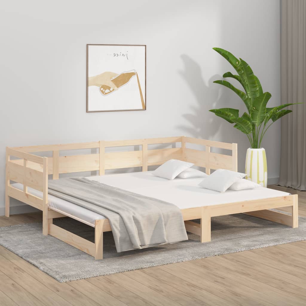 daybed med udtræk 2x(80x200) cm massivt fyrretræ