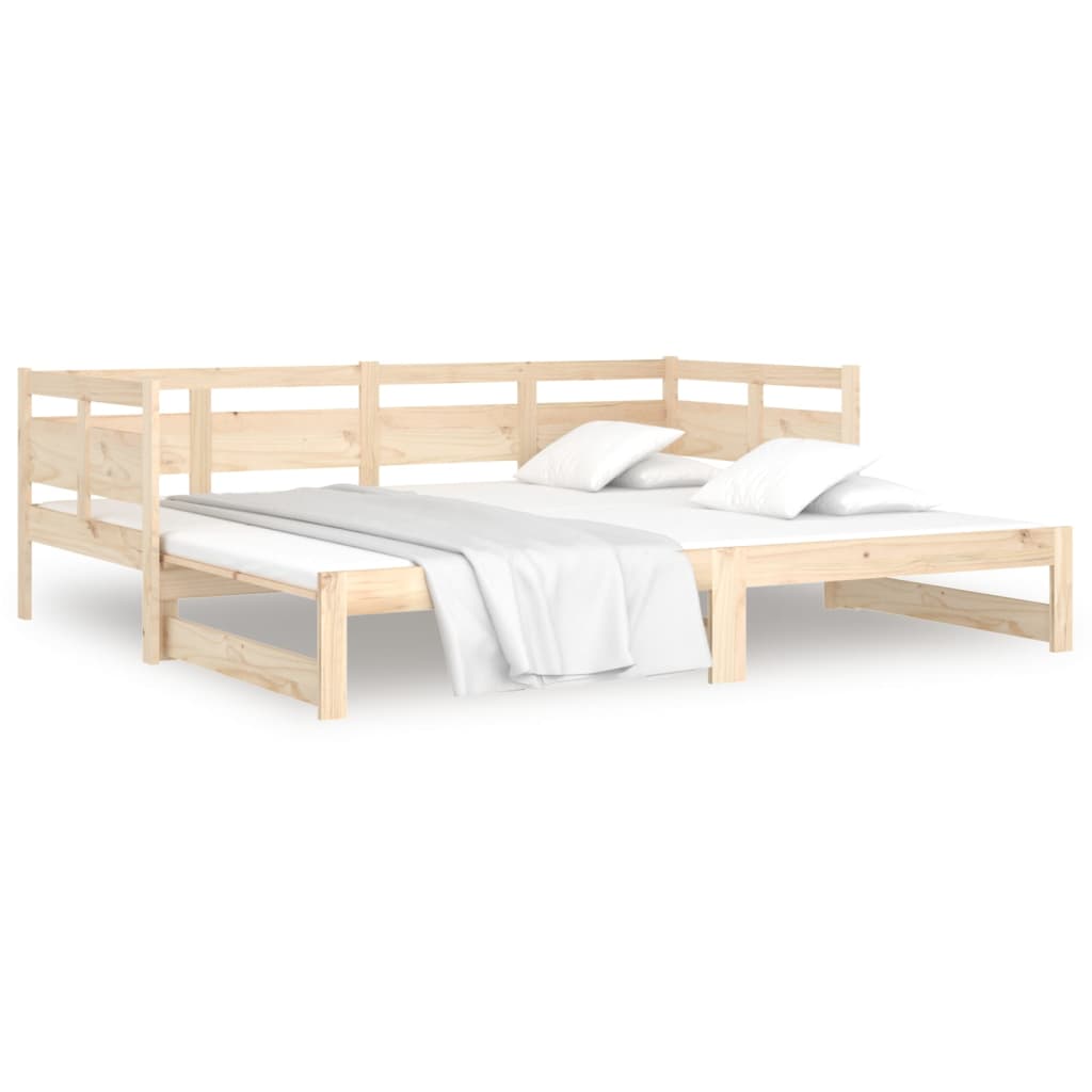 daybed med udtræk 2x(80x200) cm massivt fyrretræ