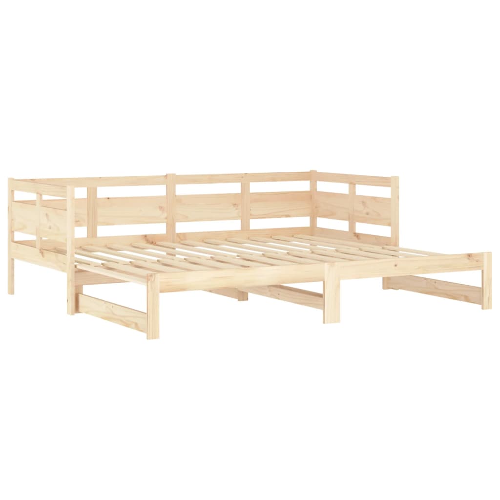 daybed med udtræk 2x(80x200) cm massivt fyrretræ