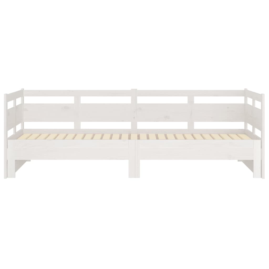 daybed med udtræk 2x(80x200) cm massivt fyrretræ hvid