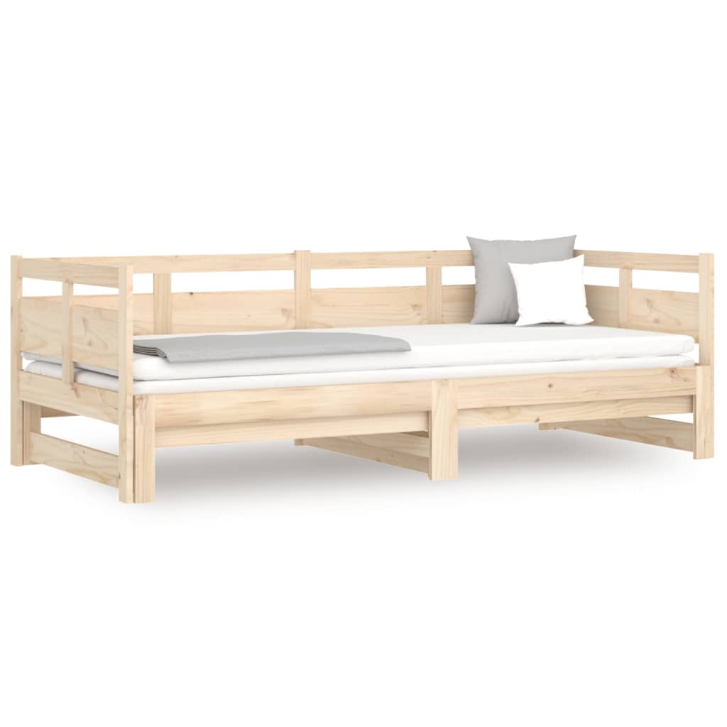 daybed med udtræk 2x(90x190) cm massivt fyrretræ