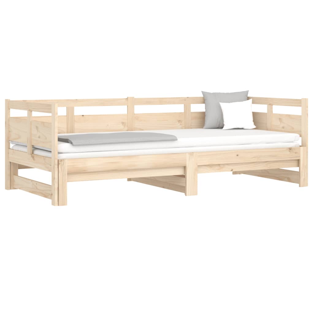daybed med udtræk 2x(90x190) cm massivt fyrretræ