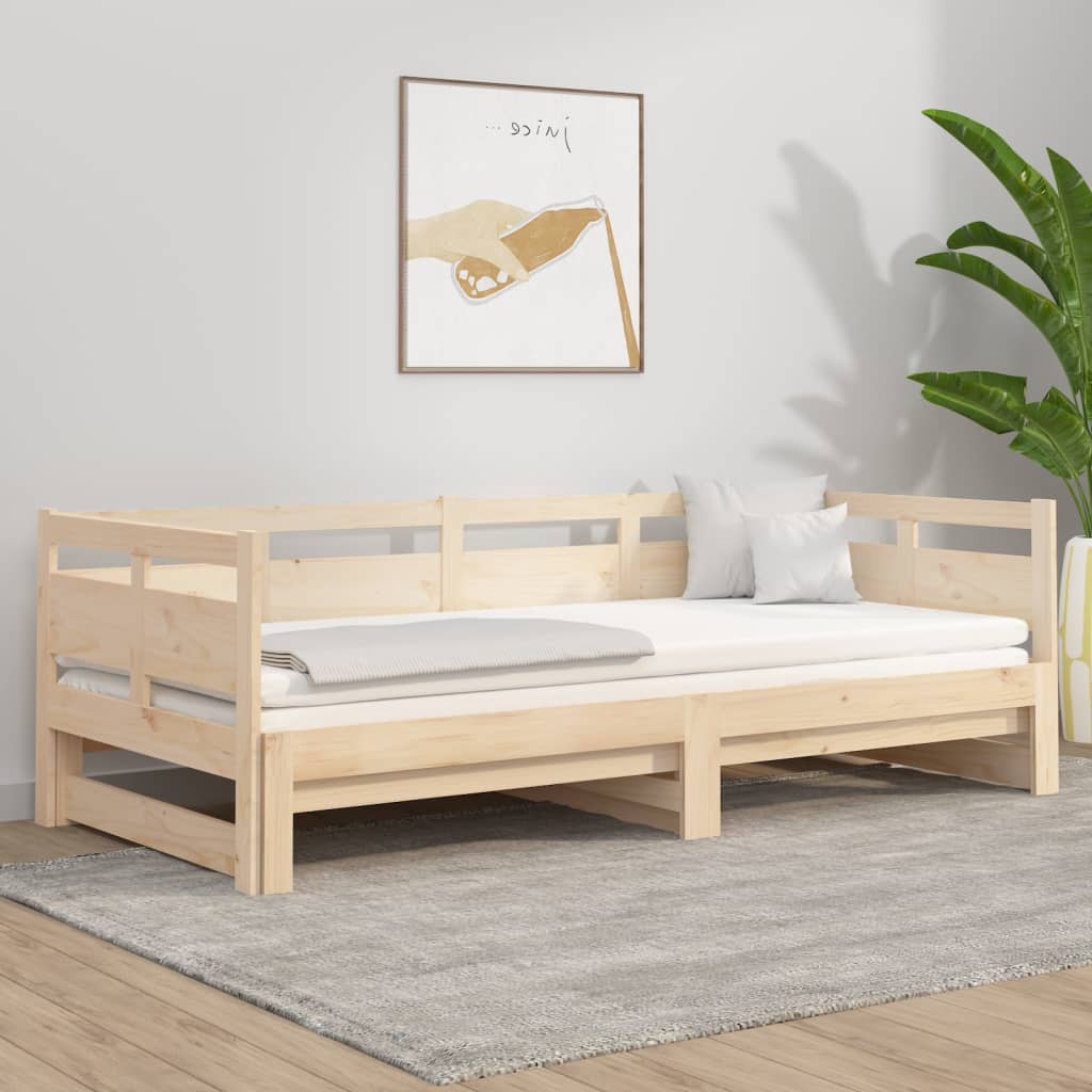 daybed med udtræk 2x(90x190) cm massivt fyrretræ