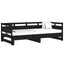 daybed med udtræk 2x(90x190) cm massivt fyrretræ sort