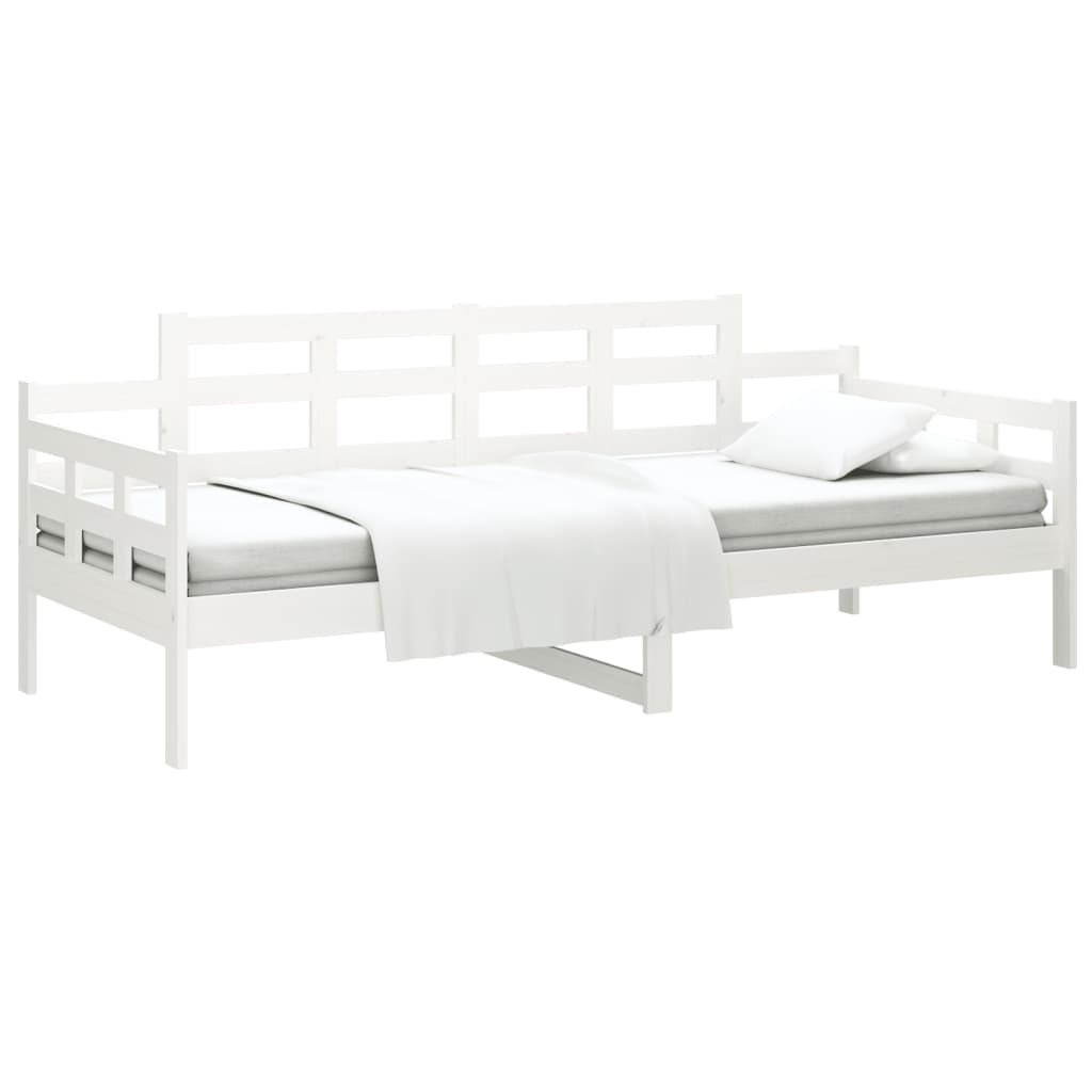 daybed 90x200 cm massivt fyrretræ hvid