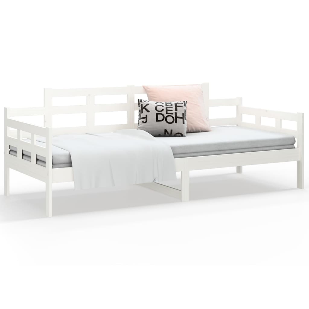 daybed 90x200 cm massivt fyrretræ hvid