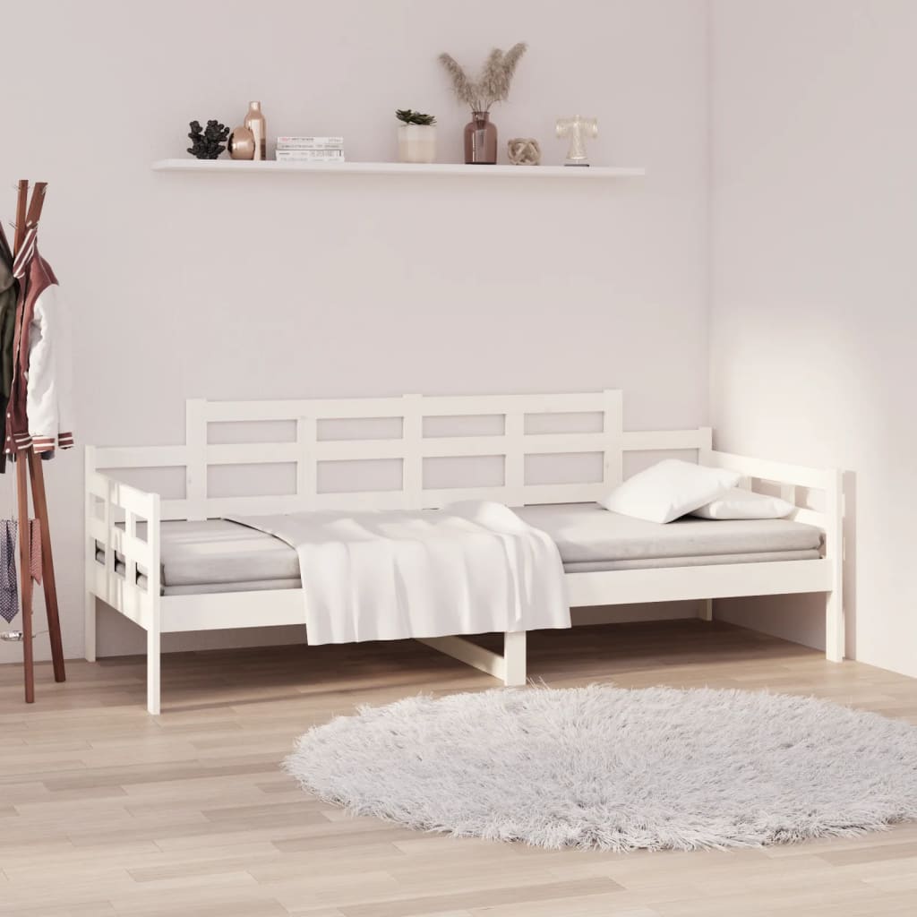 daybed 90x200 cm massivt fyrretræ hvid
